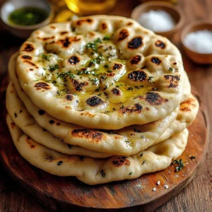 Homemade quick and easy sourdough flatbread ready to be served.