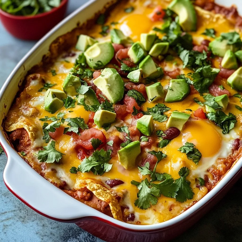 Delicious Ranch-Style Eggs Casserole baked with vegetables and cheese