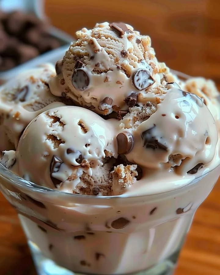 Delicious bowl of Rocky Road Ice Cream with chocolate, marshmallows, and nuts