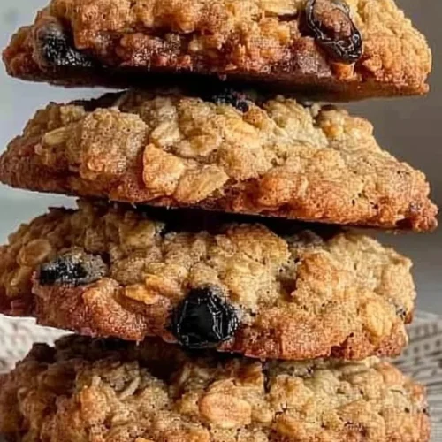 Delicious soft and chewy oatmeal cookies with chocolate and raisins