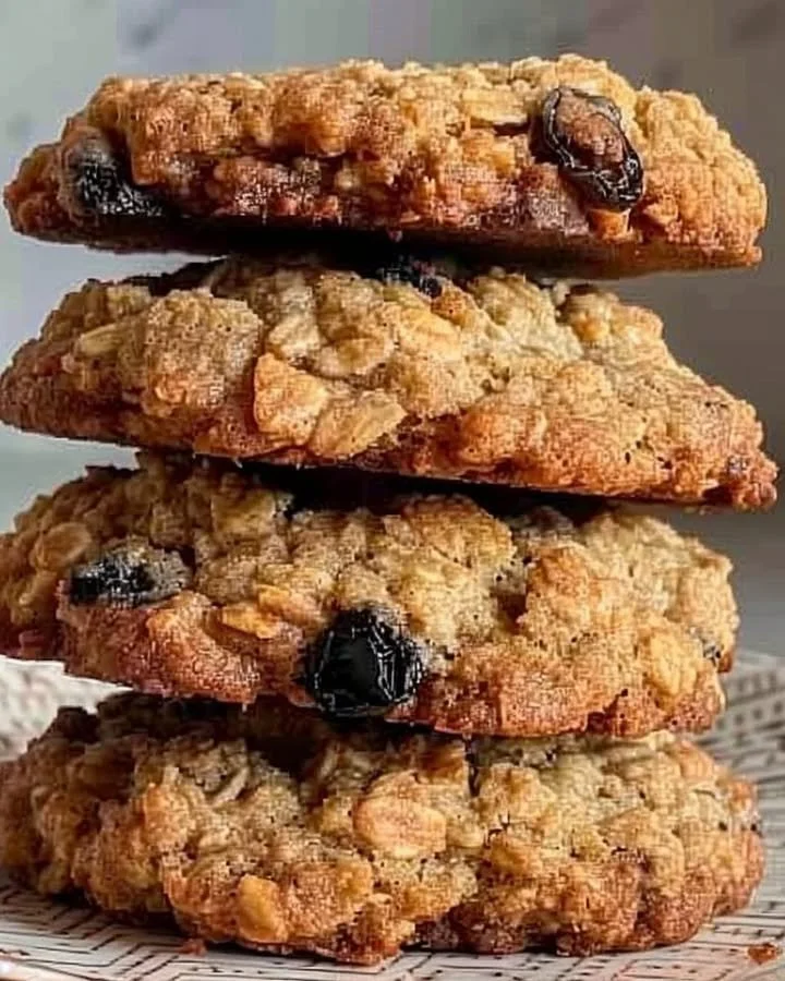 Delicious soft and chewy oatmeal cookies with chocolate and raisins