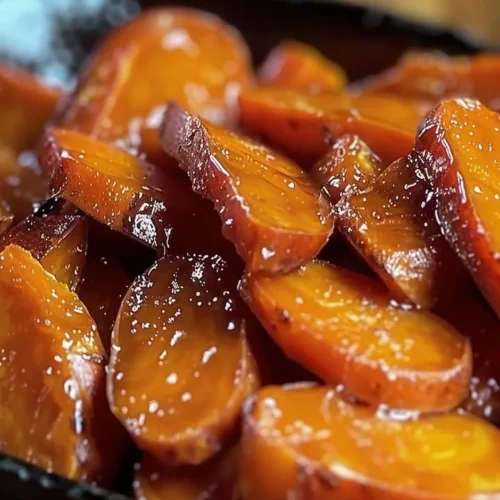 Delicious Southern candied sweet potatoes served on a plate.