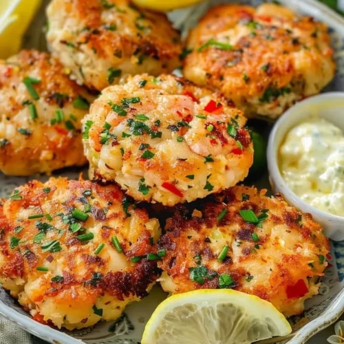 Spicy shrimp cakes served with a zesty chili-lime dip