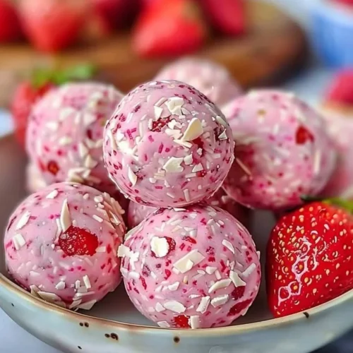 Healthy strawberry cheesecake protein balls recipe