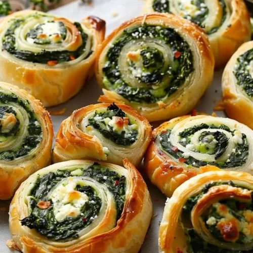Delicious spinach pinwheels served as a tasty appetizer.