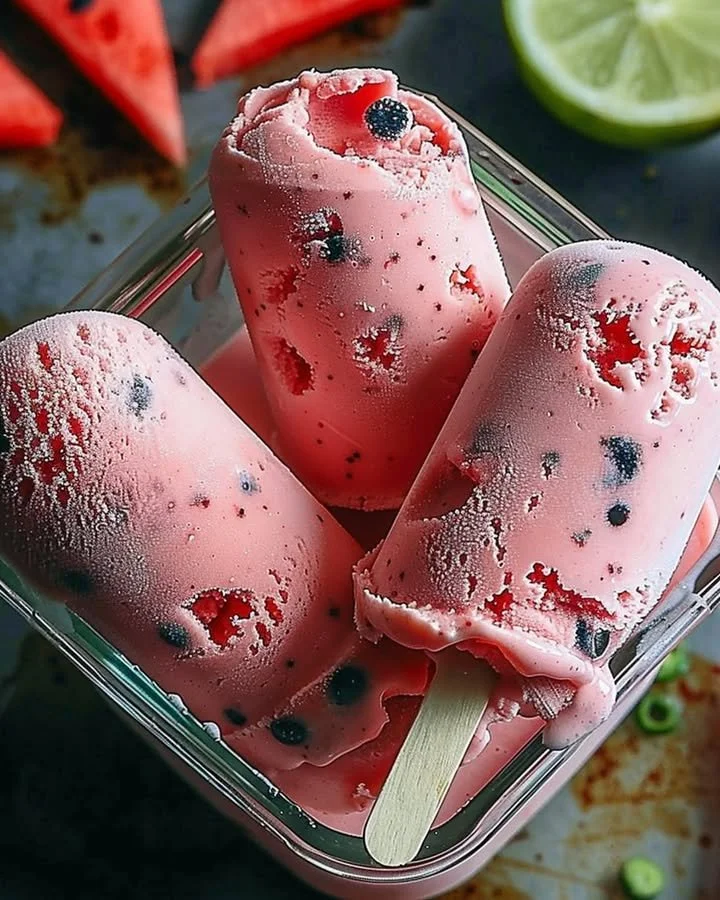 Delicious homemade watermelon ice cream in a bowl, perfect summer dessert